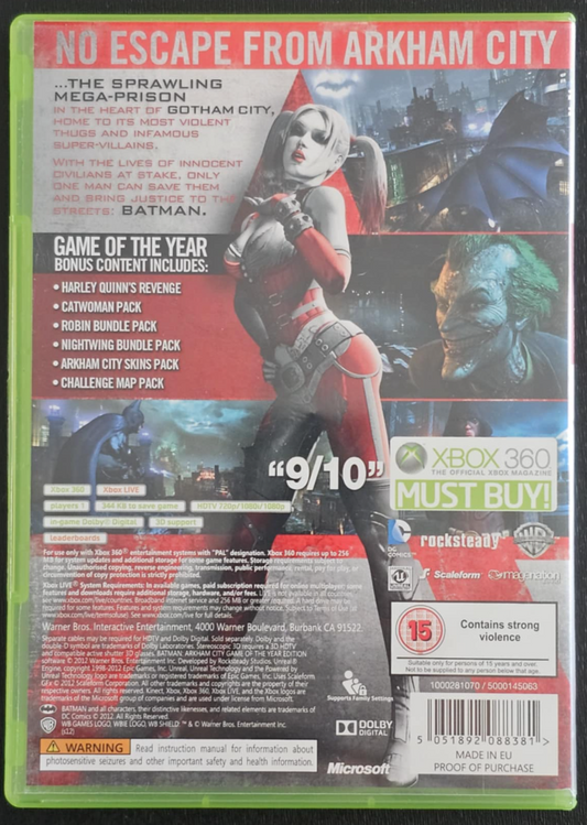 Batman Arkham City Game Of The Year Edition